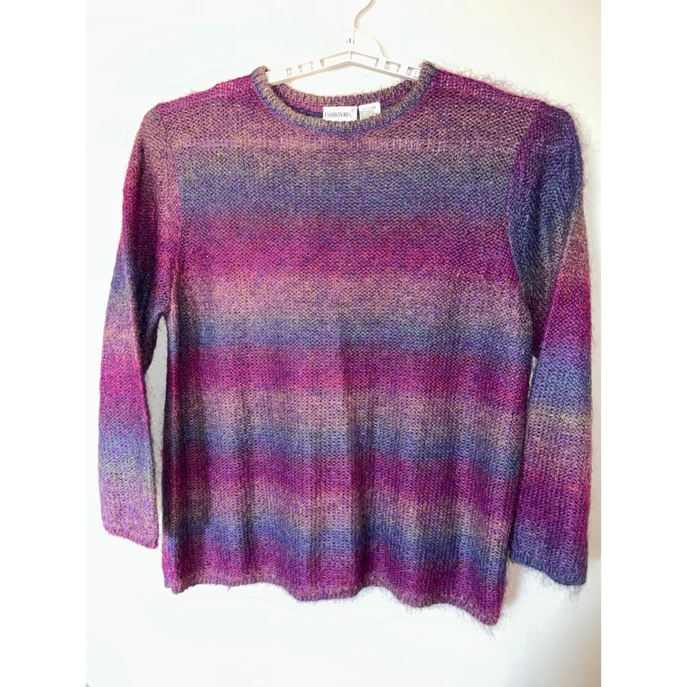 Fuzzy Soft Ombre Whimsigoth Grunge Size 22/24W Mohair Blend Chunky Knit Eyelash